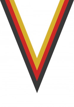 Ruban Médaille  Noir/Rouge/Jaune  : 6050