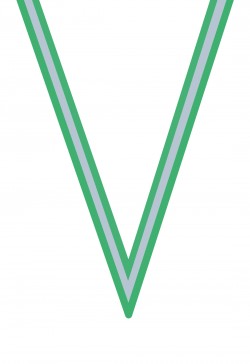 Ruban Médaille  Vert/Blanc/Vert : 6052-1