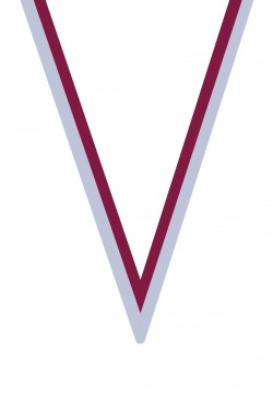 Ruban Médaille  Blanc/Rouge : 6055-1